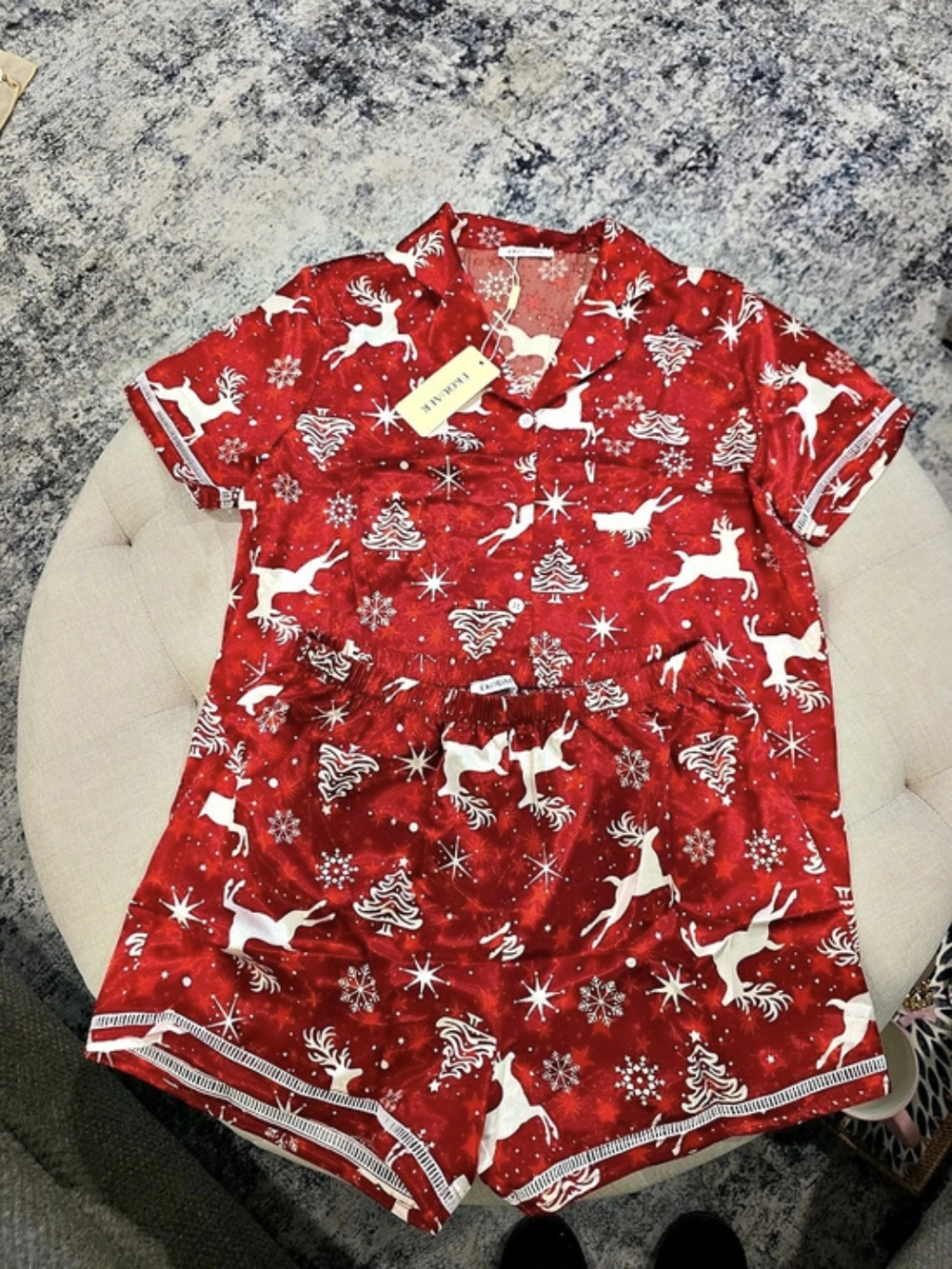 ENJOUEER Christmas Reindeer Romper Red Adult Small NWT